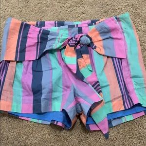 Judith March Rainbow Striped Short with front tie